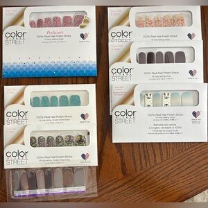 Color Street Nail Strips lot of 6 nails and 1 pedicure sets